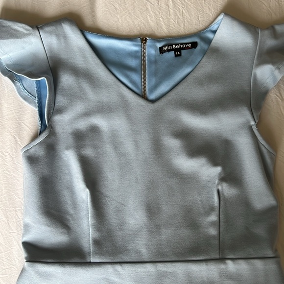 Miss Behave Girls Fiona Dress Blue - Picture 3 of 4